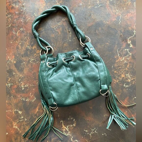 Vintage Green Mini Bag with Tassels - Picture 1 of 7